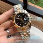 Rolex Day-Date Black Dial 2-Tone Gold Copy Men's Watch